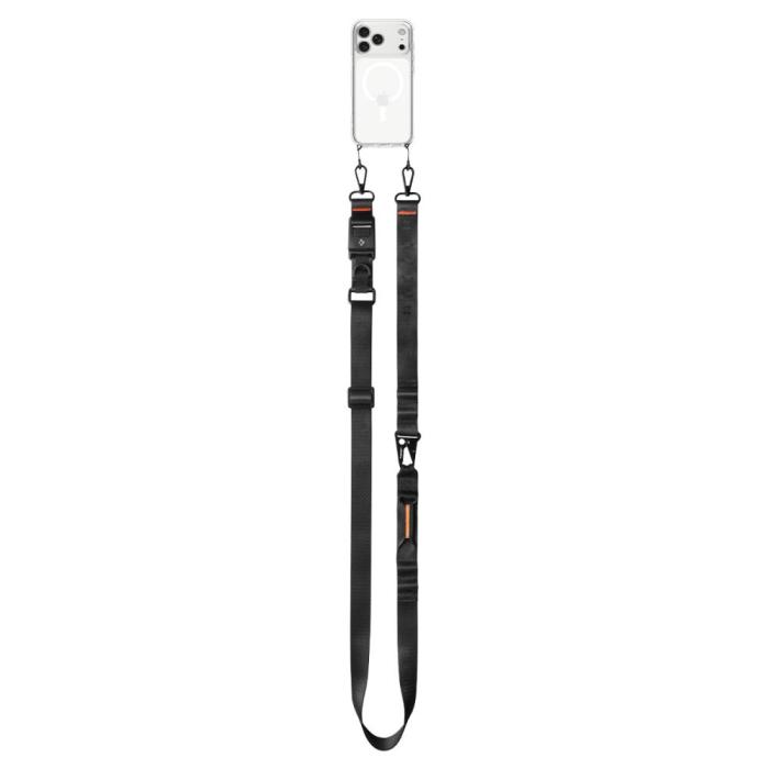 Bild 2, Spigen Spigen Universalt Mobilsnöre Lanyard Strap Crossbody Svart - Teknikhallen.se