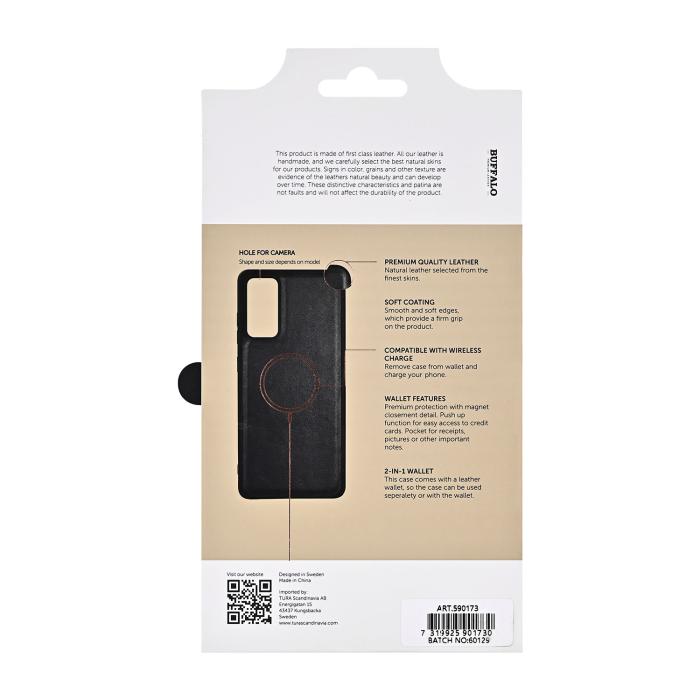 Bild 5, Buffalo Buffalo Samsung Galaxy S25 FE 5G Fodral 2in1 Äkta Läder Svart - Teknikhallen.se