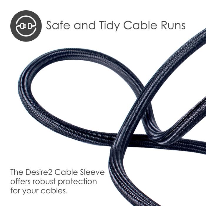 Bild 5, DESIRE2 DESIRE2 Deskmate Cable Sheath 2m Velcro Closing Svart - Teknikhallen.se