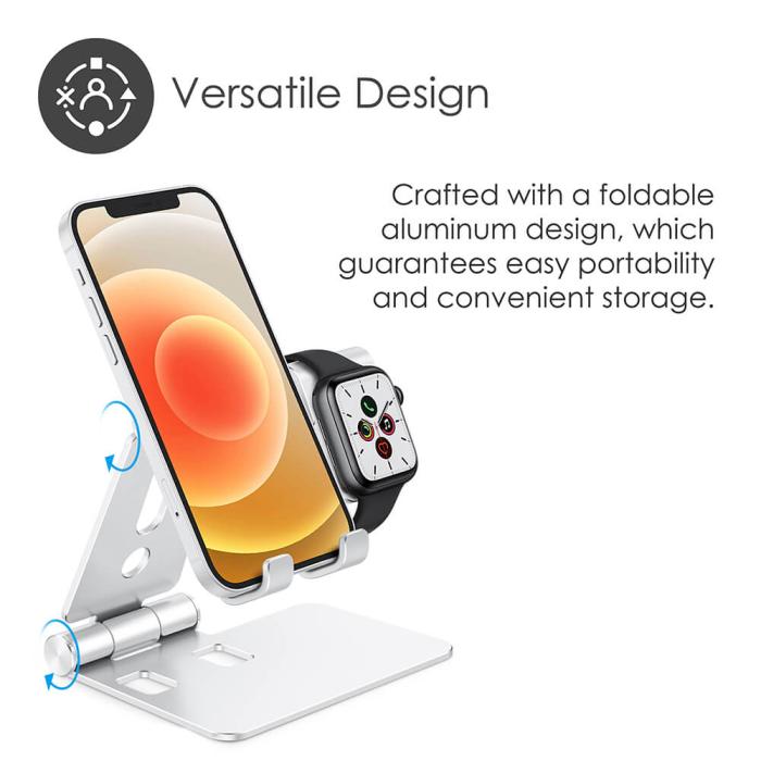 Bild 4, DESIRE2 DESIRE2 Restore Pro Charging Stand For Apple Watch Silver - Teknikhallen.se