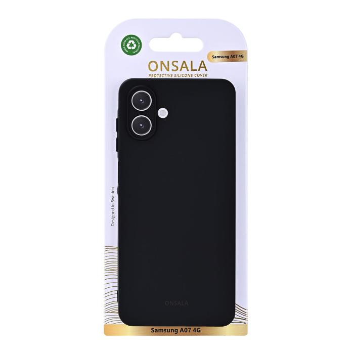 Bild 3, Onsala Onsala Samsung Galaxy A07 4G Mobilskal Med Silikonkänsla Svart - Teknikhallen.se