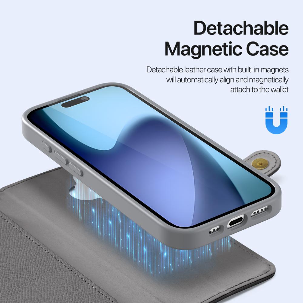 DUX DUCIS DUX DUCIS iPhone 17 2in1 Magnet Fodral Lawa Series Grå - Teknikhallen.se