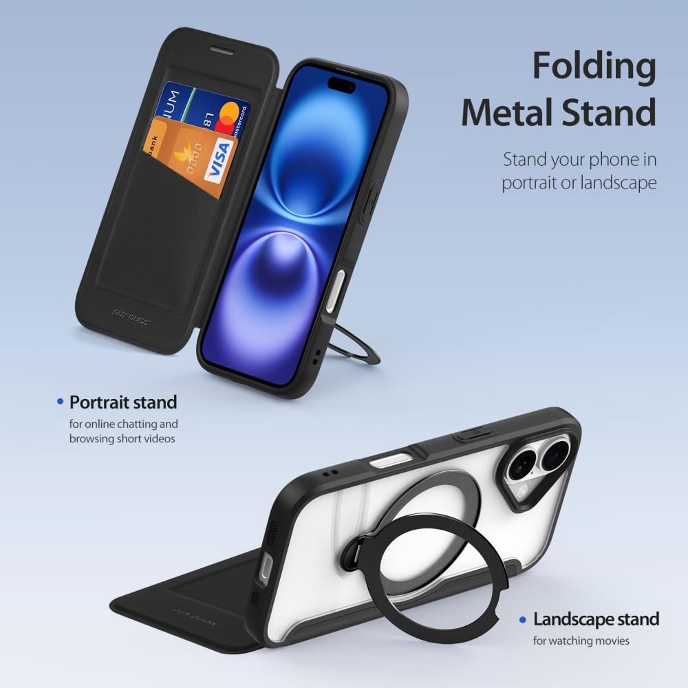 DUX DUCIS DUX DUCIS iPhone 17 Fodral MagSafe Kickstand Skin X Pro Svart - Teknikhallen.se
