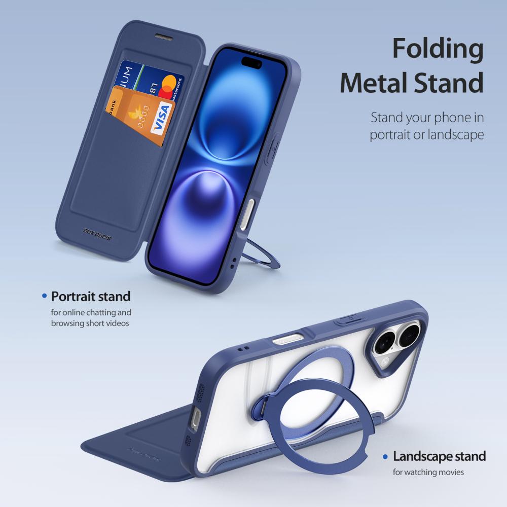 DUX DUCIS DUX DUCIS iPhone 17 Fodral MagSafe Kickstand Skin X Pro Blå - Teknikhallen.se