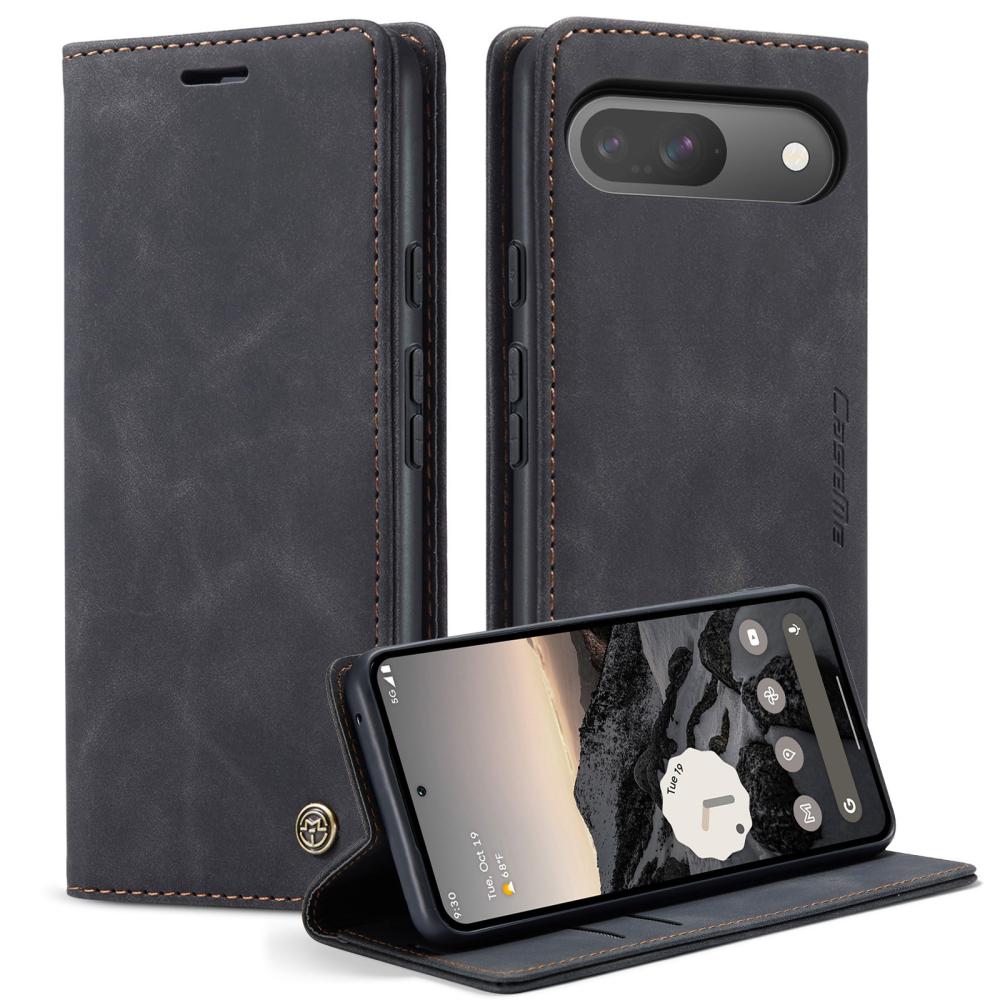 CASEME CASEME Google Pixel 10/10 Pro Fodral Flip Retro Läder Svart - Teknikhallen.se