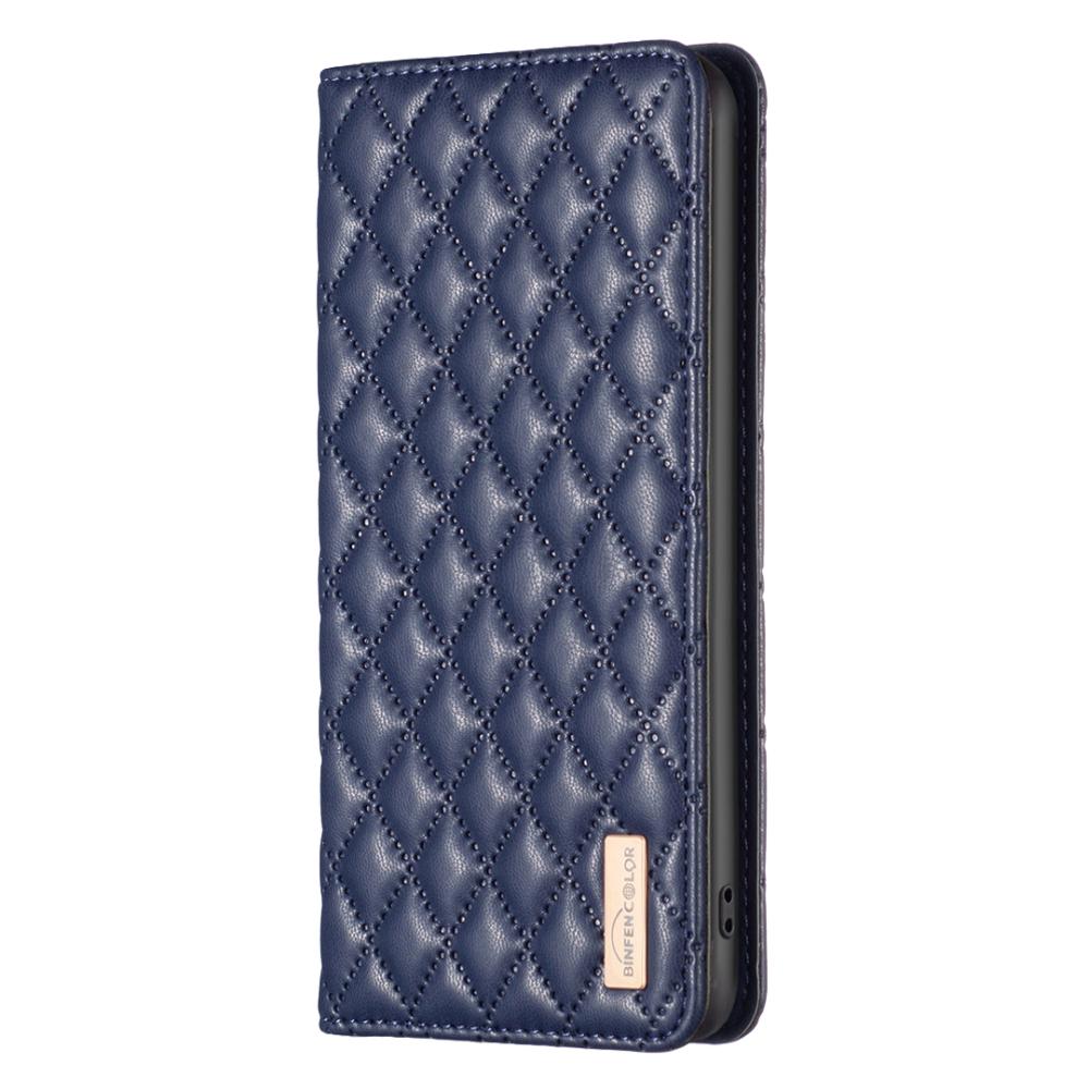BINFEN BINFEN iPhone 17 Pro Fodral Flip Diamond Läder Blå - Teknikhallen.se