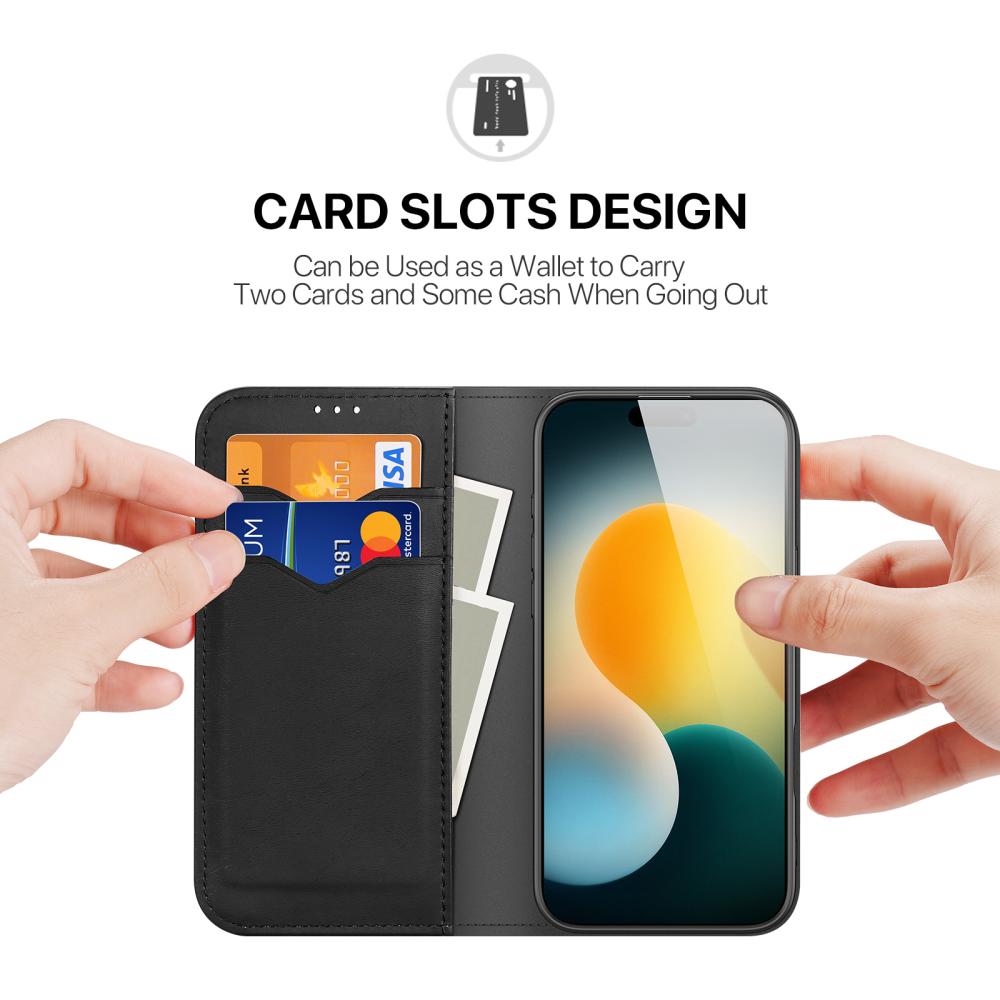 DUX DUCIS DUX DUCIS iPhone 17 Pro Fodral HIVO Äkta Läder Svart - Teknikhallen.se