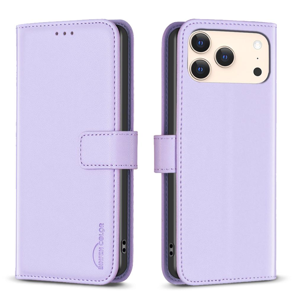 BINFEN BINFEN iPhone 17 Pro Fodral Läder Lila - Teknikhallen.se
