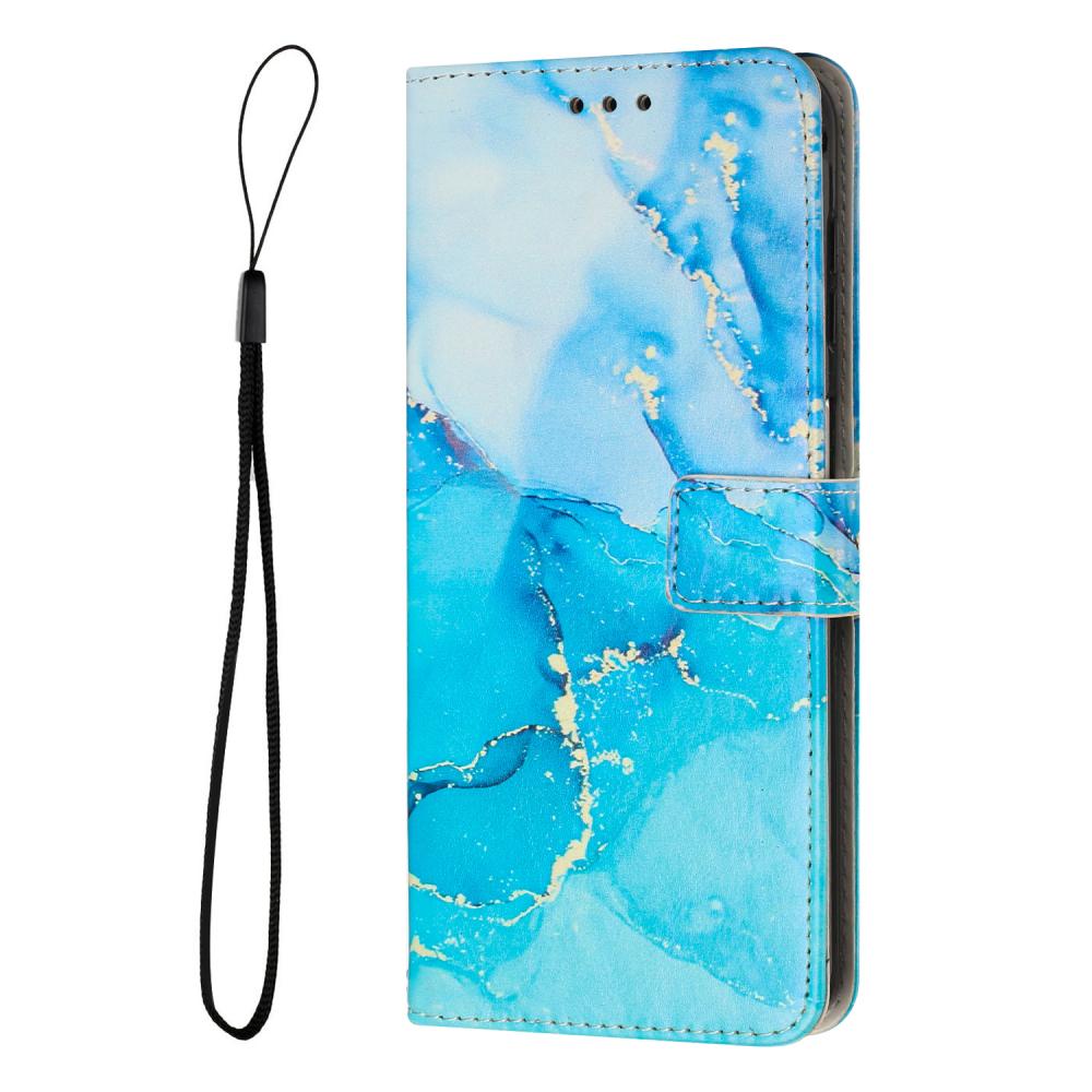  iPhone 17 Pro Fodral Läder Marmor Blå / Grön - Teknikhallen.se