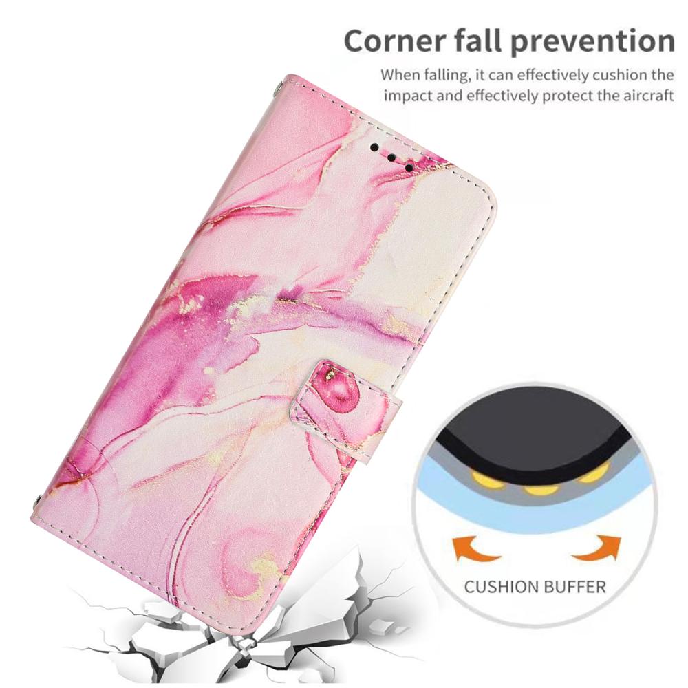  iPhone 17 Pro Fodral Läder Marmor Roséguld - Teknikhallen.se