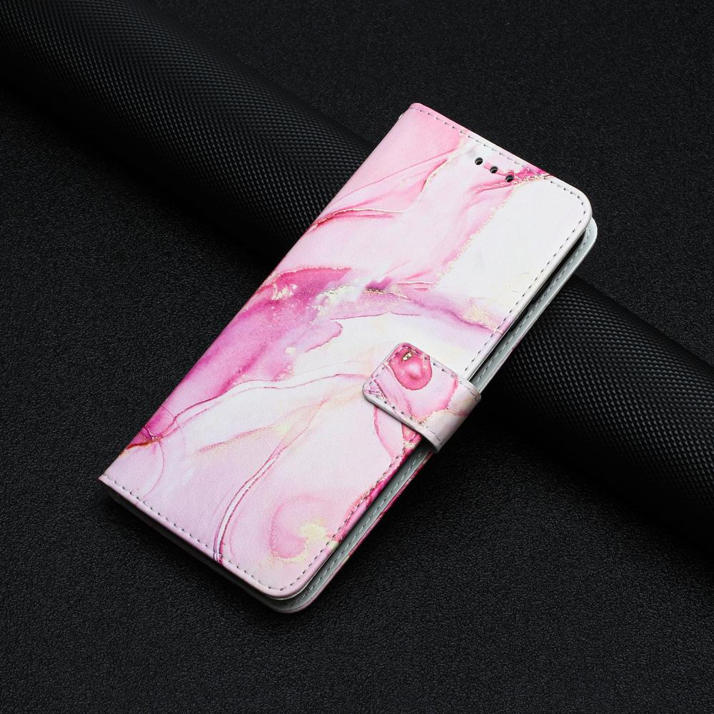  iPhone 17 Pro Fodral Läder Marmor Roséguld - Teknikhallen.se