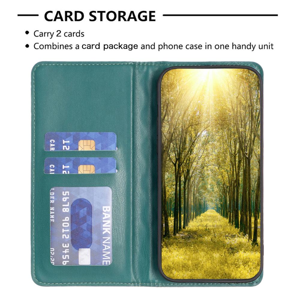 BINFEN BINFEN iPhone 17 Pro Max Fodral Diamond Flip Läder Grön - Teknikhallen.se