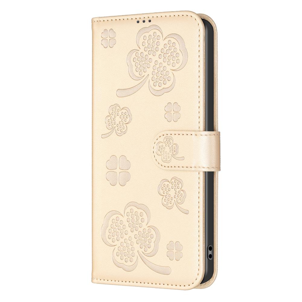  iPhone 17 Pro Max Fodral Med Blommigt Tryck Guld - Teknikhallen.se
