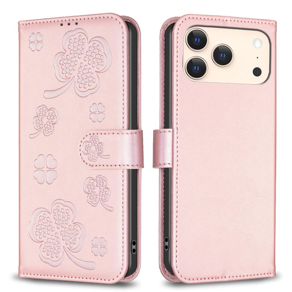  iPhone 17 Pro Max Fodral Med Blommigt Tryck Roséguld - Teknikhallen.se