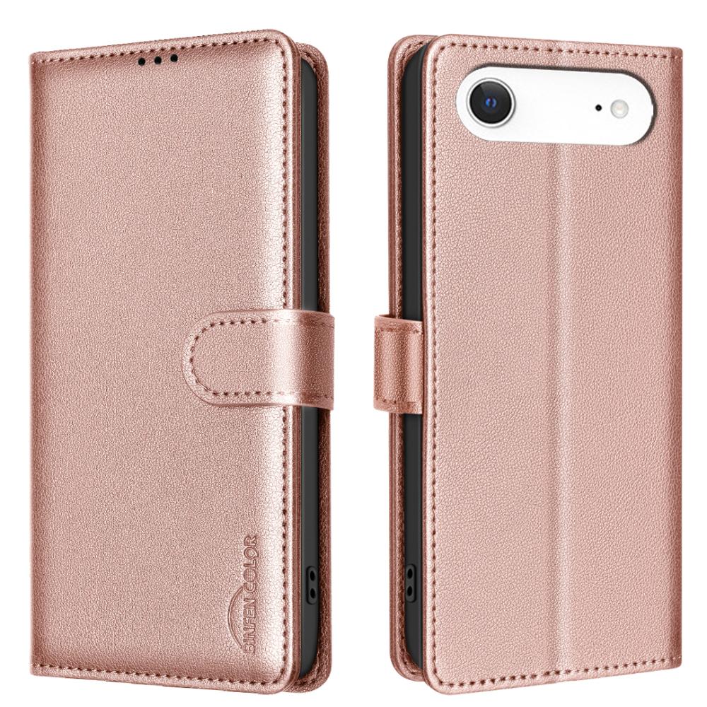 BINFEN BINFEN iPhone 17 Air Fodral RFID Läder Roséguld - Teknikhallen.se