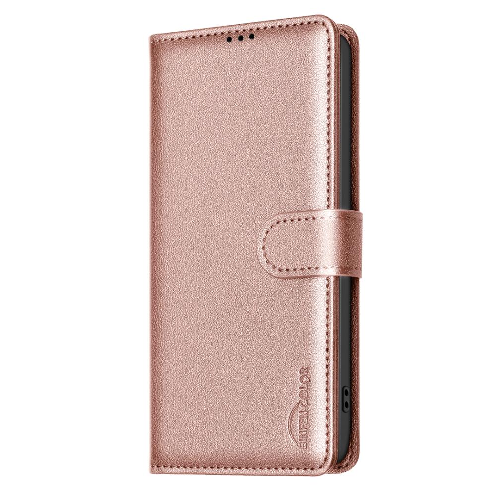 BINFEN BINFEN iPhone 17 Air Fodral RFID Läder Roséguld - Teknikhallen.se
