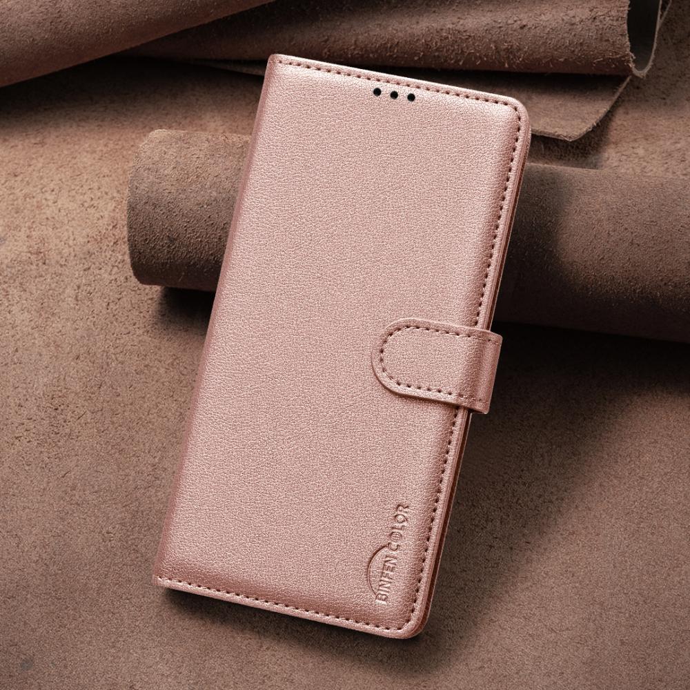 BINFEN BINFEN iPhone 17 Air Fodral RFID Läder Roséguld - Teknikhallen.se