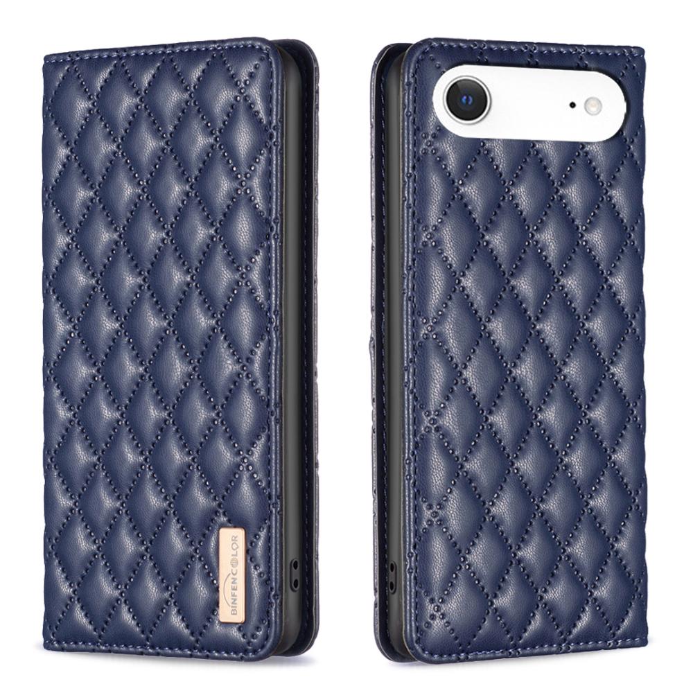 BINFEN BINFEN iPhone 17 Air Fodral Diamond Flip Läder Blå - Teknikhallen.se