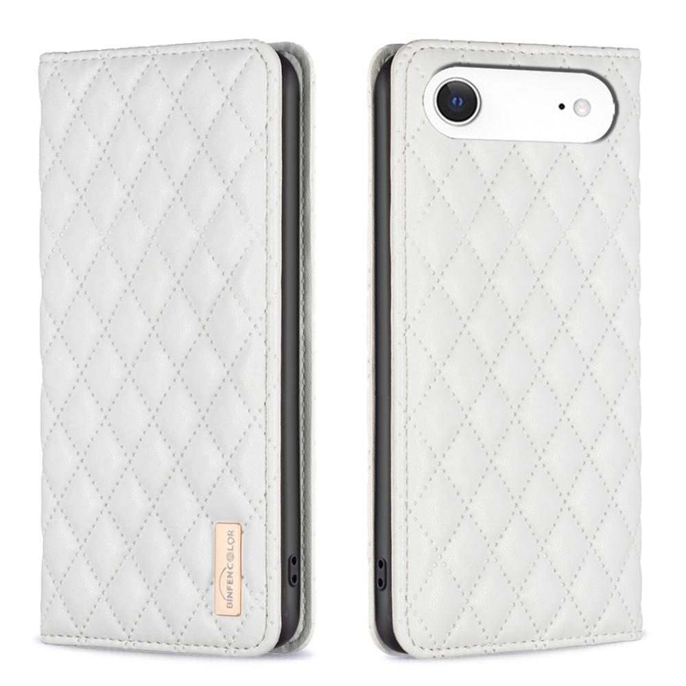 BINFEN BINFEN iPhone 17 Air Fodral Diamond Flip Läder Vit - Teknikhallen.se