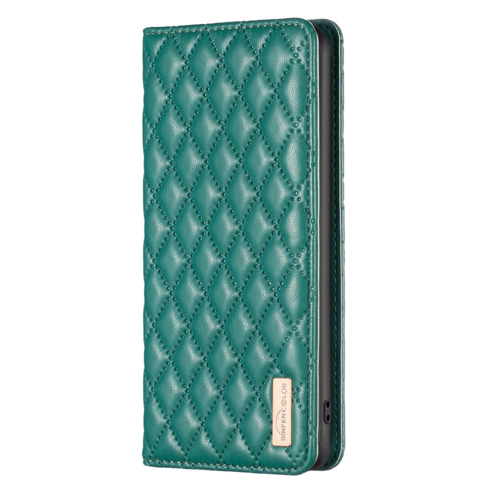 BINFEN BINFEN iPhone 17 Air Fodral Diamond Flip Läder Grön - Teknikhallen.se