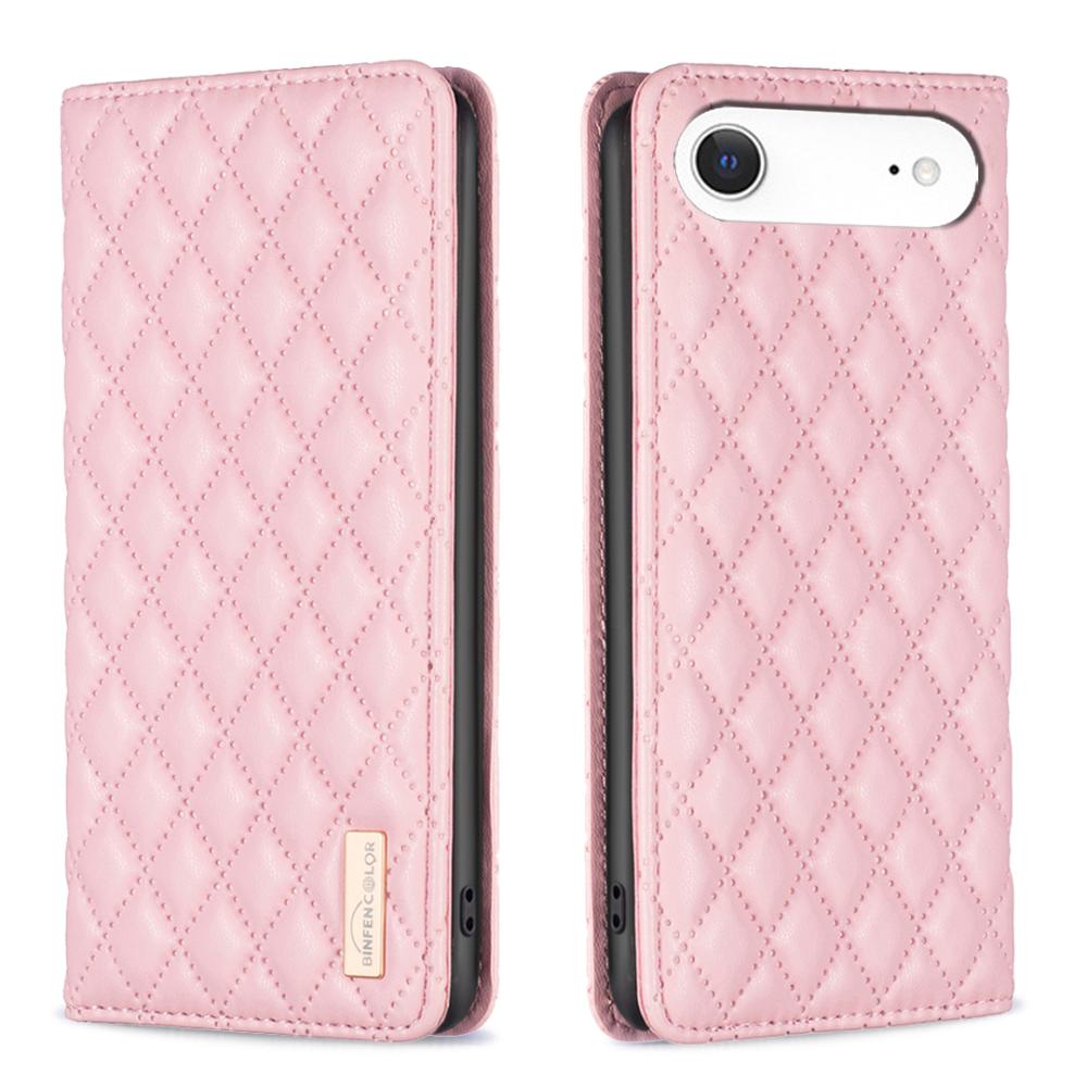 BINFEN BINFEN iPhone 17 Air Fodral Diamond Flip Läder Rosa - Teknikhallen.se