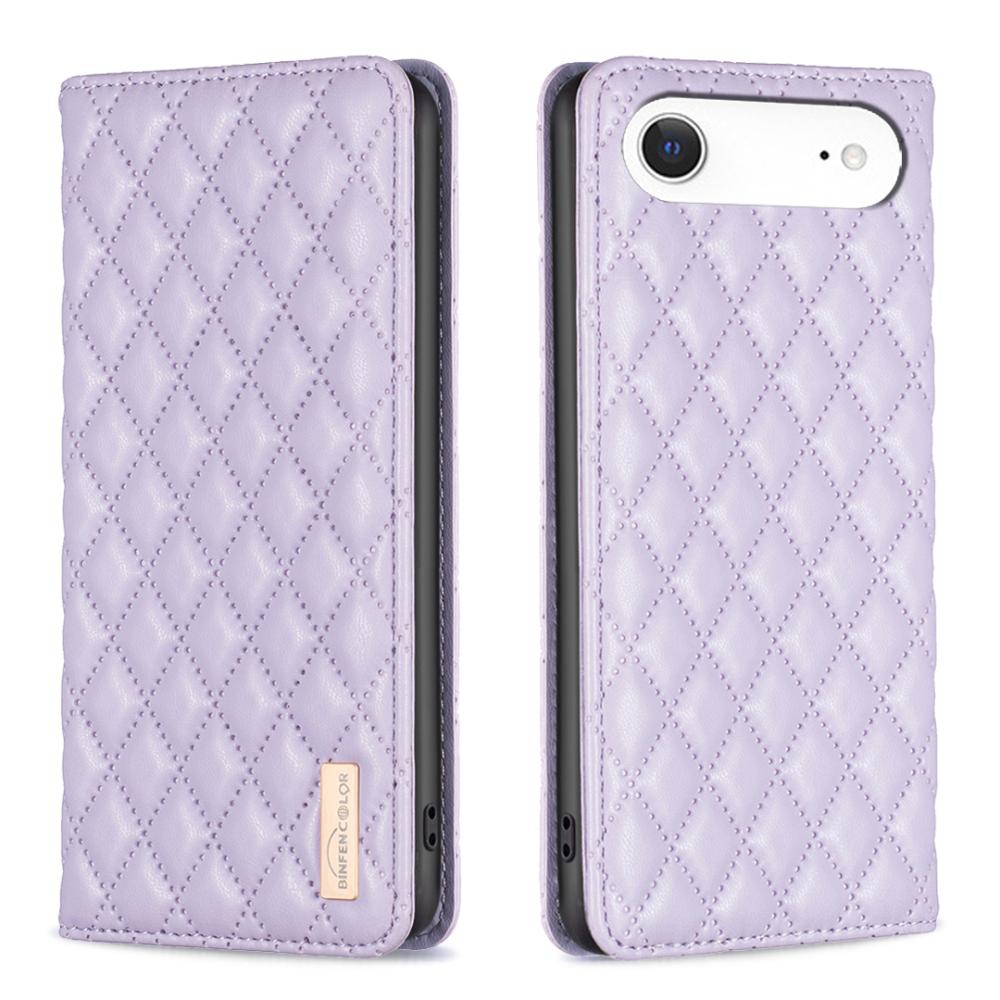 BINFEN BINFEN iPhone 17 Air Fodral Diamond Flip Läder Lila - Teknikhallen.se