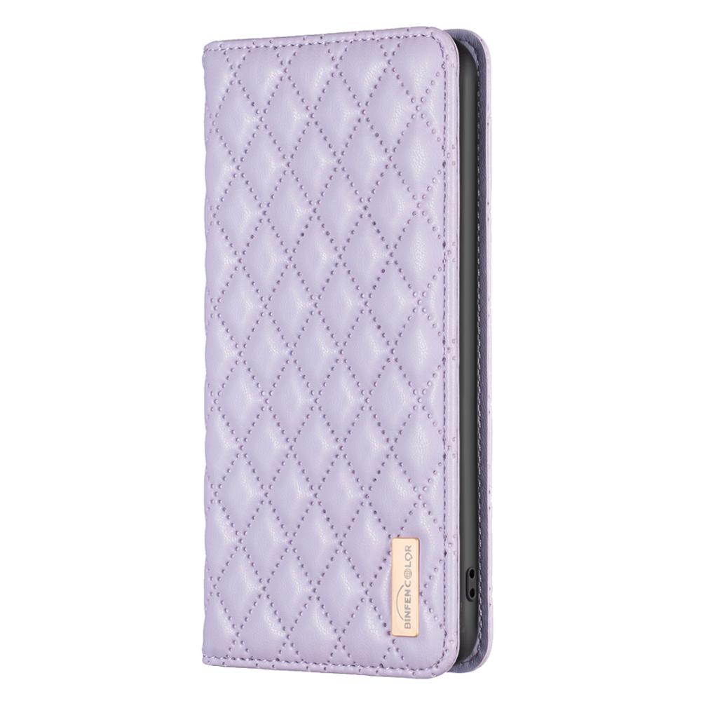 BINFEN BINFEN iPhone 17 Air Fodral Diamond Flip Läder Lila - Teknikhallen.se
