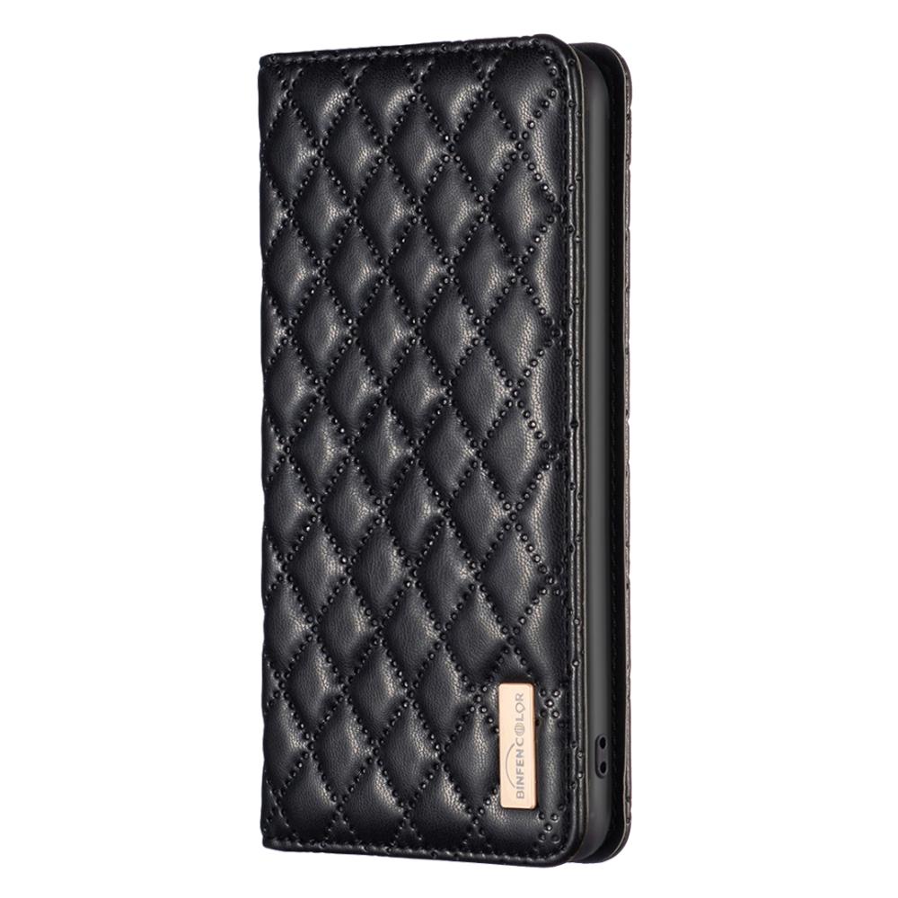 BINFEN BINFEN iPhone 17 Air Fodral Diamond Flip Läder Svart - Teknikhallen.se