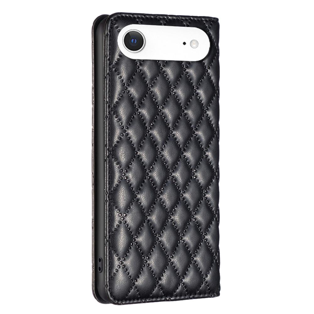 BINFEN BINFEN iPhone 17 Air Fodral Diamond Flip Läder Svart - Teknikhallen.se