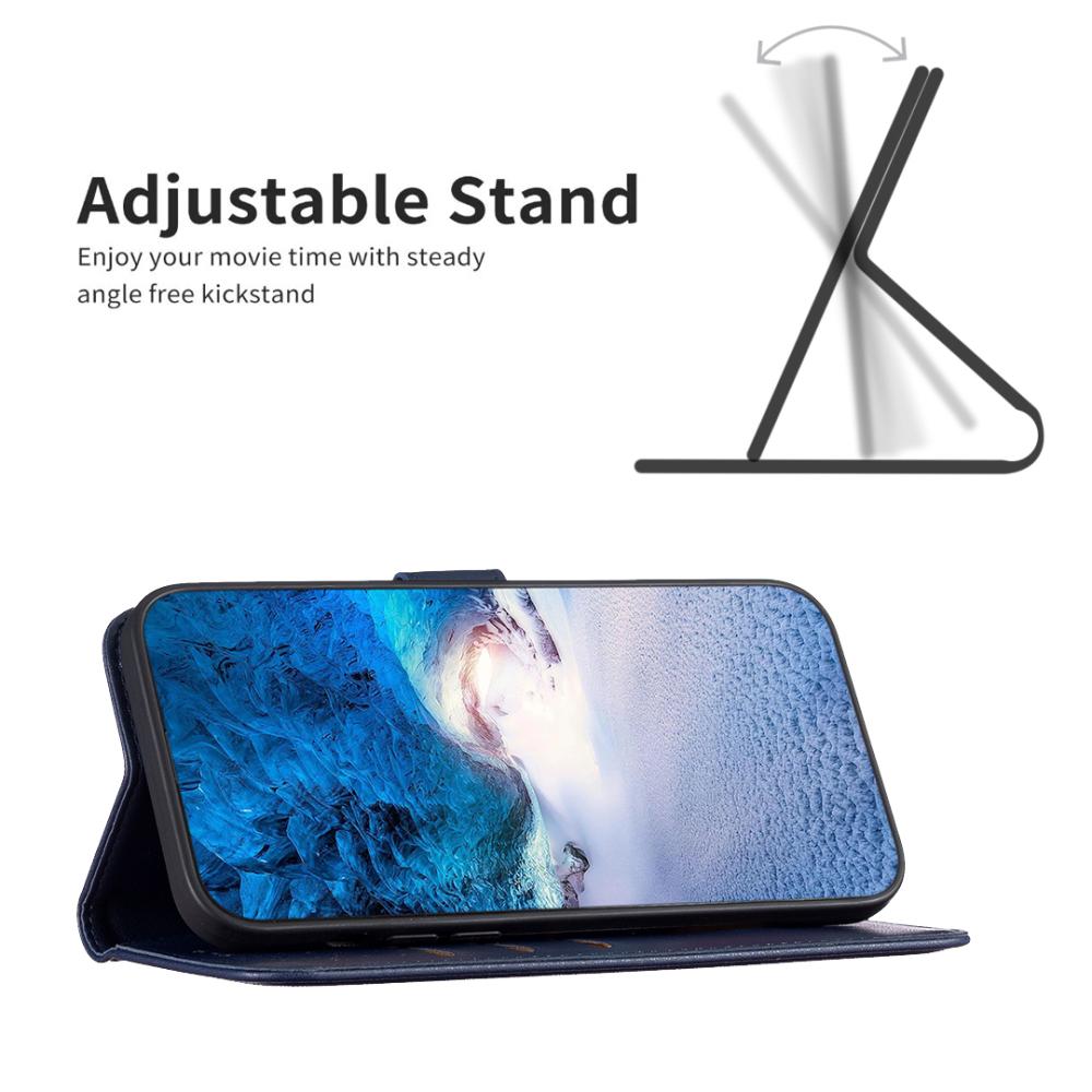 BINFEN BINFEN iPhone 17 Air Fodral Läder Blå - Teknikhallen.se