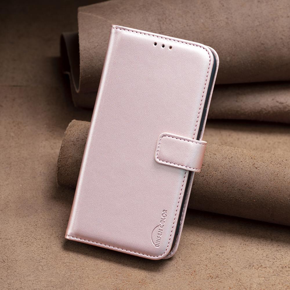 BINFEN BINFEN iPhone 17 Air Fodral Läder Roséguld - Teknikhallen.se