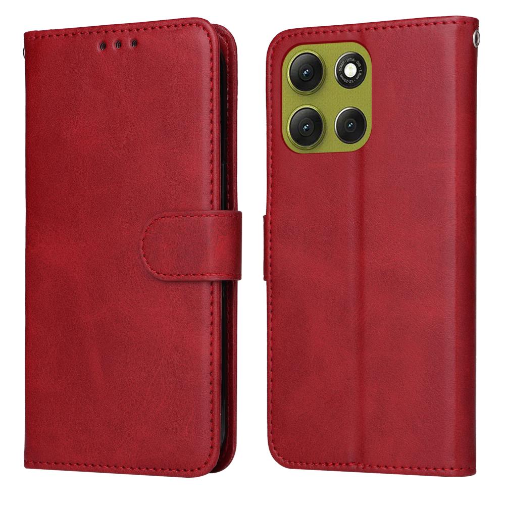  Motorola Moto G86 Power / G86 5G Fodral Läder Röd - Teknikhallen.se