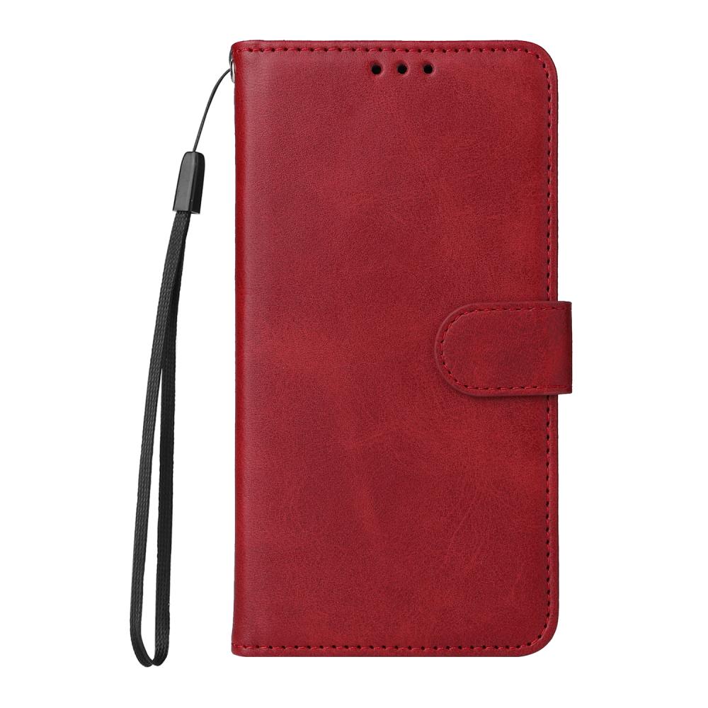  Motorola Moto G86 Power / G86 5G Fodral Läder Röd - Teknikhallen.se