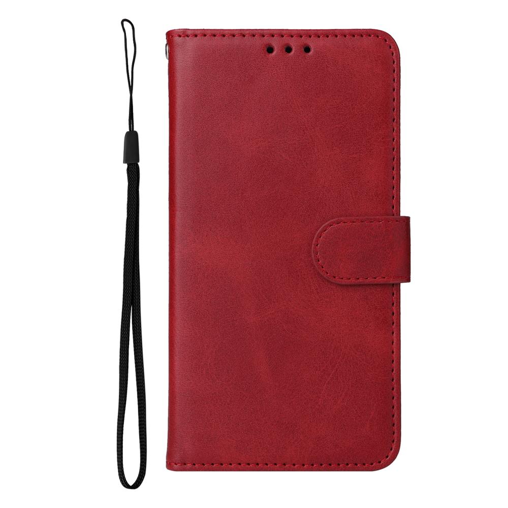  Motorola Moto G86 Power / G86 5G Fodral Läder Röd - Teknikhallen.se