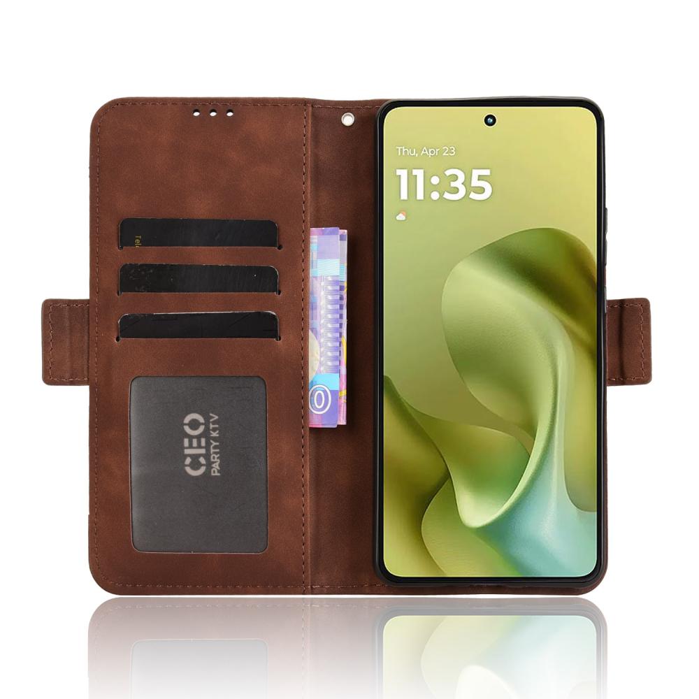  Motorola Moto G86 Power 5G Fodral Med Avtagbart Kortfack Brun - Teknikhallen.se