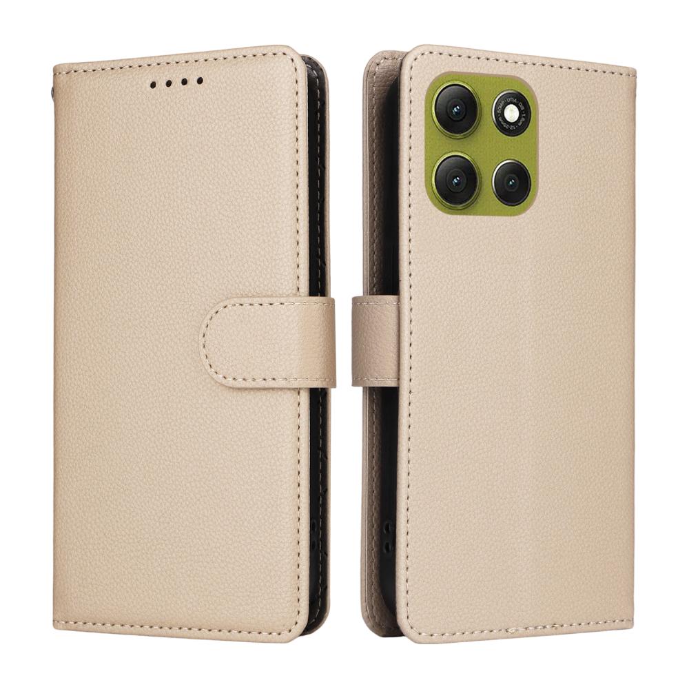  Motorola Moto G86 Power / G86 5G Fodral Läder Beige - Teknikhallen.se