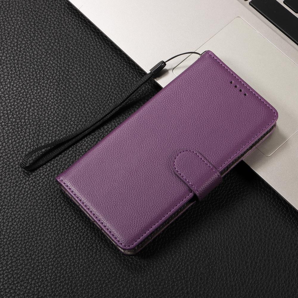  Motorola Moto G86 Power / G86 5G Fodral Läder Lila - Teknikhallen.se