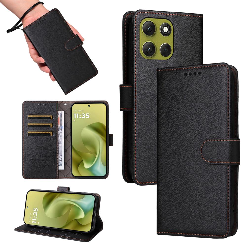  Motorola Moto G86 Power / G86 5G Fodral Läder Svart - Teknikhallen.se