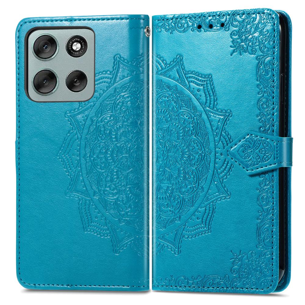  Motorola Moto G56 5G Fodral Mandala Läder Blå - Teknikhallen.se
