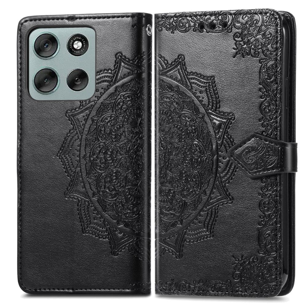  Motorola Moto G56 5G Fodral Mandala Läder Svart - Teknikhallen.se
