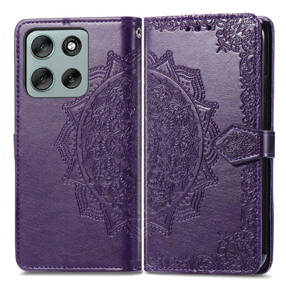  Motorola Moto G56 5G Fodral Mandala Läder Lila - Teknikhallen.se