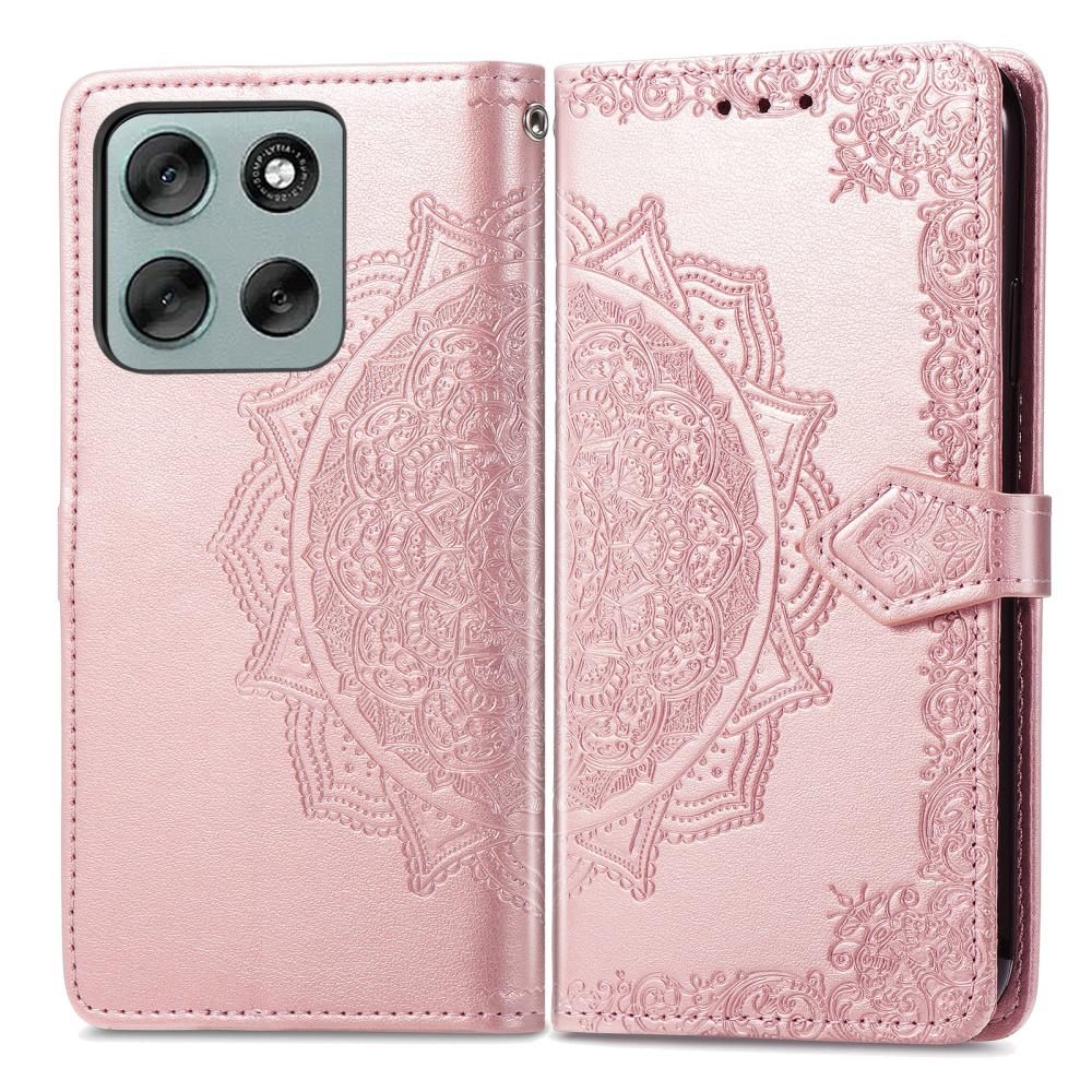  Motorola Moto G56 5G Fodral Mandala Läder Roséguld - Teknikhallen.se