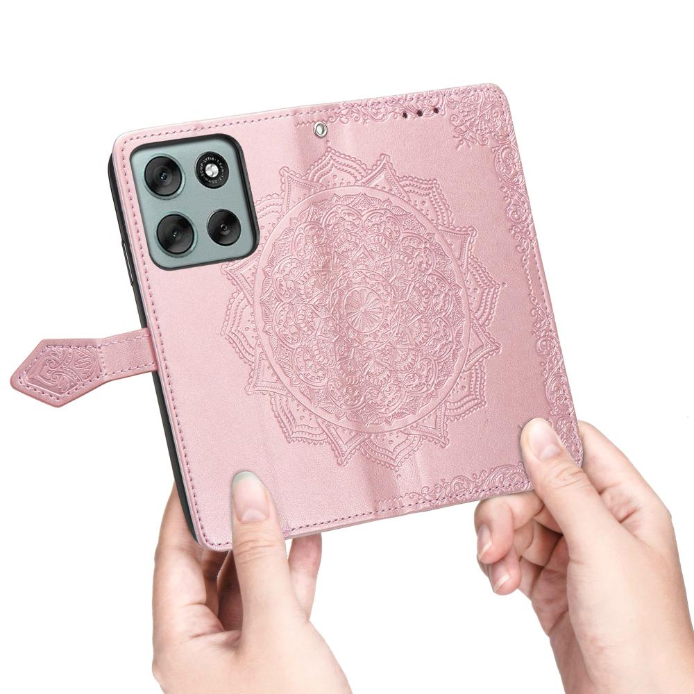 Motorola Moto G56 5G Fodral Mandala Läder Roséguld - Teknikhallen.se