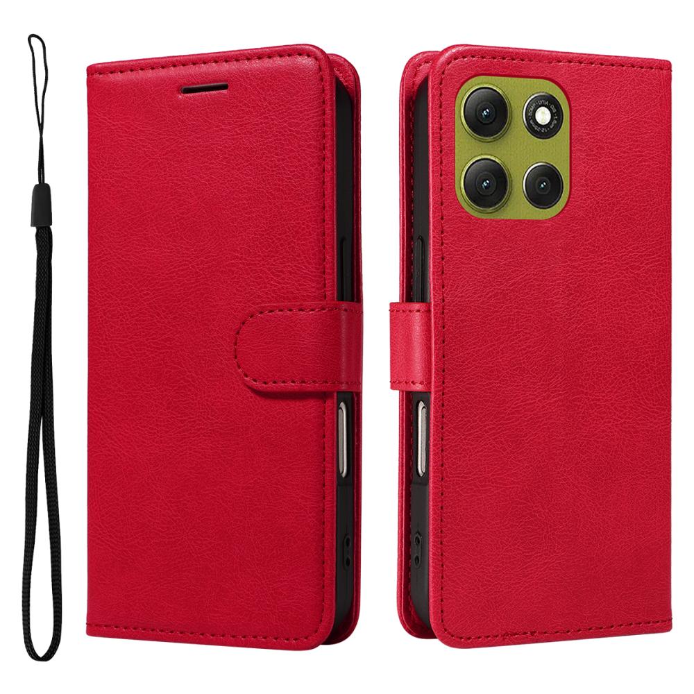  Motorola Moto G86 Power / G86 5G Fodral Läder Röd - Teknikhallen.se