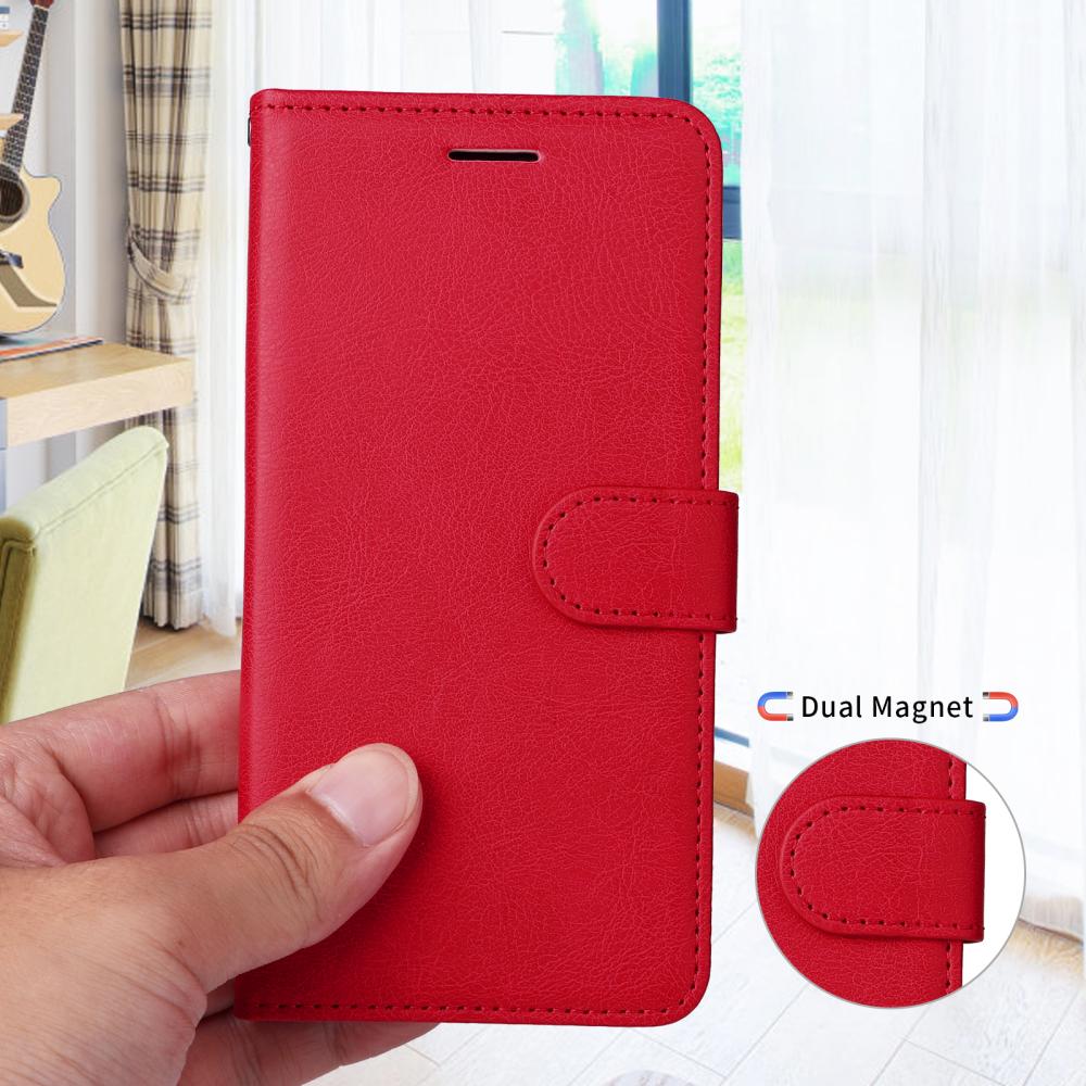  Motorola Moto G86 Power / G86 5G Fodral Läder Röd - Teknikhallen.se