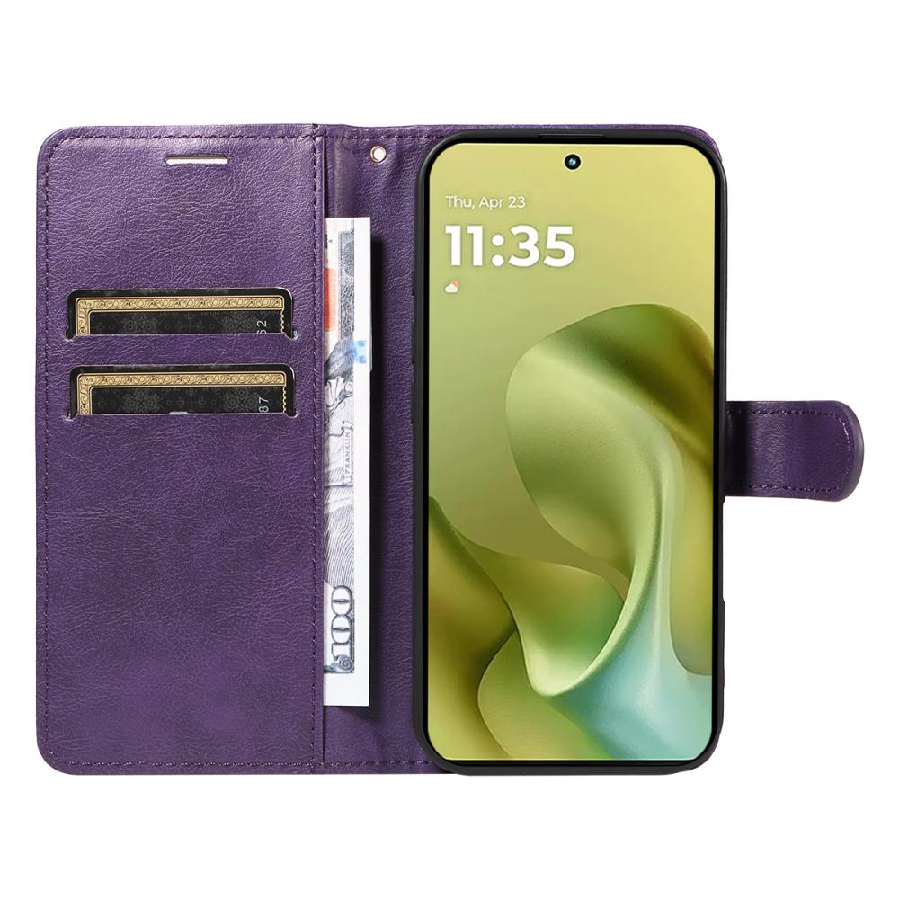  Motorola Moto G86 Power / G86 5G Fodral Läder Lila - Teknikhallen.se