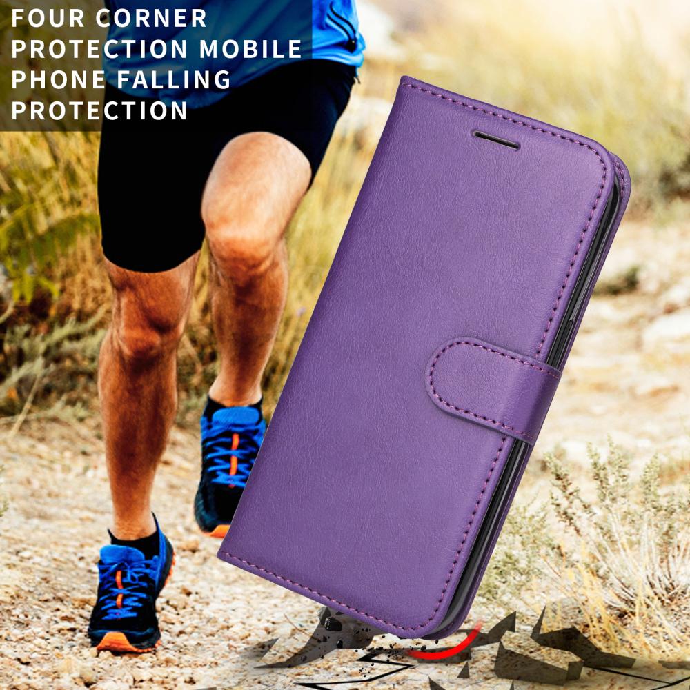  Motorola Moto G86 Power / G86 5G Fodral Läder Lila - Teknikhallen.se