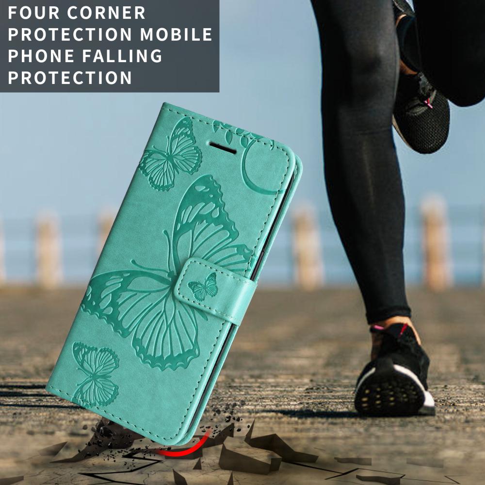  Motorola Moto G86 Power/G86 5G Fodral Fjäril Tryck Grön - Teknikhallen.se