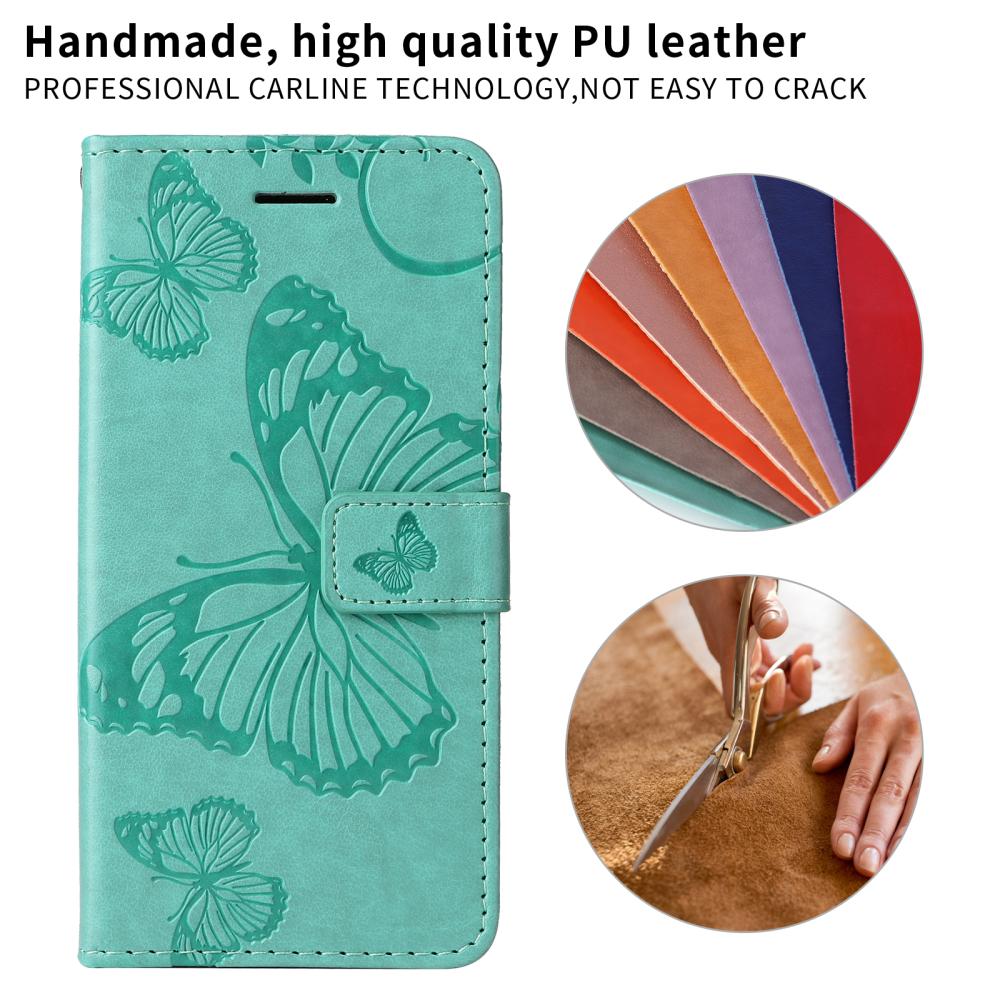  Motorola Moto G86 Power/G86 5G Fodral Fjäril Tryck Grön - Teknikhallen.se