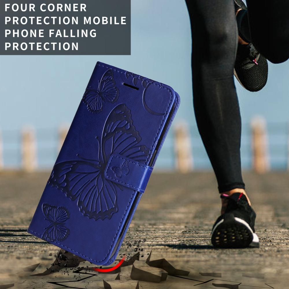  Motorola Moto G86 Power/G86 5G Fodral Fjäril Tryck Blå - Teknikhallen.se